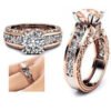 Ring Rose Gold-plated Color Separation Ring Champagne Gemstone Diamond Ring Bracelet Amazon Hot Models Rings 9