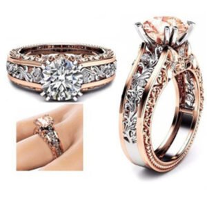 Ring Rose Gold-plated Color Separation Ring Champagne Gemstone Diamond Ring Bracelet Amazon Hot Models Rings