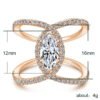 Double C-shaped Horse Eye Zircon Ring Popular Diamond Hand Jewelry Rings 12