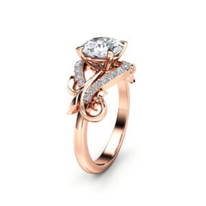 Beautiful Flower Design Bridal Jewelry Engagement Rings for Women Rose Gold Wedding Ring Rings