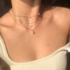 17KM-Multilayer Butterfly Pearl Necklace For Women Gold Pearl Choker Sun Star Jewelry Gift Necklaces 13