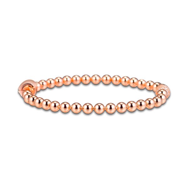 S925 Sterling Silver Rose Gold Diamond Bracelet Silver Bead Chain Bracelets 7