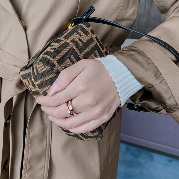 Titanium Steel Rose Gold Double Letter Rings Rings 5