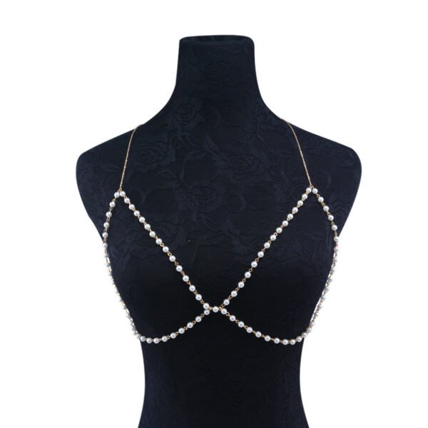 All-match Sexy Trendy Women’s Body Clothing Chain, Handmade Beaded Pearl Breast Chain Other 4