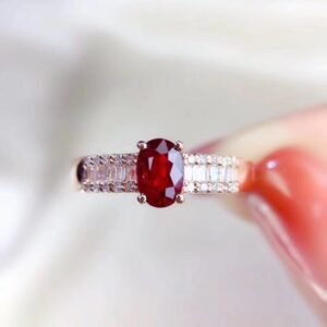 Ruby Ring Pigeon Blood Red Color Beautiful S925 Silver Plated 18K Gold  Inlaid Ring Rings