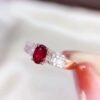 Ruby Ring Pigeon Blood Red Color Beautiful S925 Silver Plated 18K Gold  Inlaid Ring Rings 10