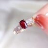 Ruby Ring Pigeon Blood Red Color Beautiful S925 Silver Plated 18K Gold  Inlaid Ring Rings 9
