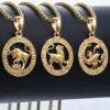 Men’s Women’s 12 Horoscope Zodiac Sign Gold Pendant Necklace Necklaces 13 Men’s Women’s 12 Horoscope Zodiac Sign Gold Pendant Necklace Necklaces 13