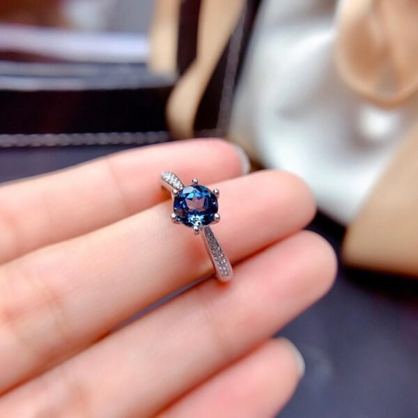 S925 Silver 18k Gold Plated Blue Topaz Ring Rings 10