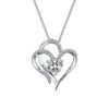 White Gold Double Heart Pendant Necklace Clavicle Pendant Diamond Heart Necklace Necklaces 8