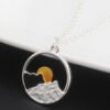 Wish card alloy necklace women men mountain peak sun gold color silver color pendant necklace engagement jewelry Necklaces 12