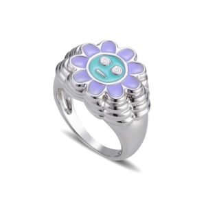 Brass Gold-plated Color-preserving Cute Smiley Ring Rings