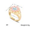 Brass Gold-plated Color-preserving Cute Smiley Ring Rings 14 Brass Gold-plated Color-preserving Cute Smiley Ring Rings 14