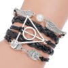 Angel Wings Hand Woven Pu Leather Cord Bracelet Bracelets 9