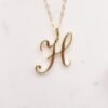 Gold 26 Old English Initial Letter Necklaces For Women Necklaces 17