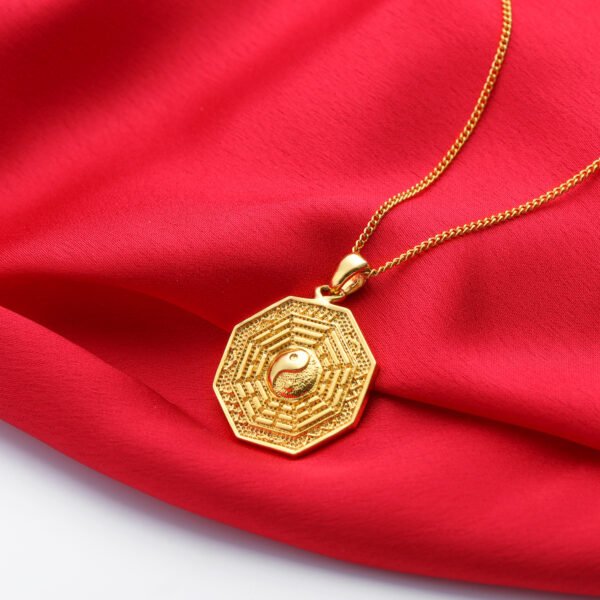 Euro coins gold gossip yin and yang taiji pendant necklace Vietnam sand gold imitation gold accessories clavicle chain Necklaces 5