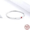 925 Sterling Silver Round Circle Pure Finger Ring Simple Heart Engrave Rings Promos25 11