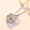 Heart Necklace Female 925 Silver Plated Rose Gold Pendant Necklaces 7