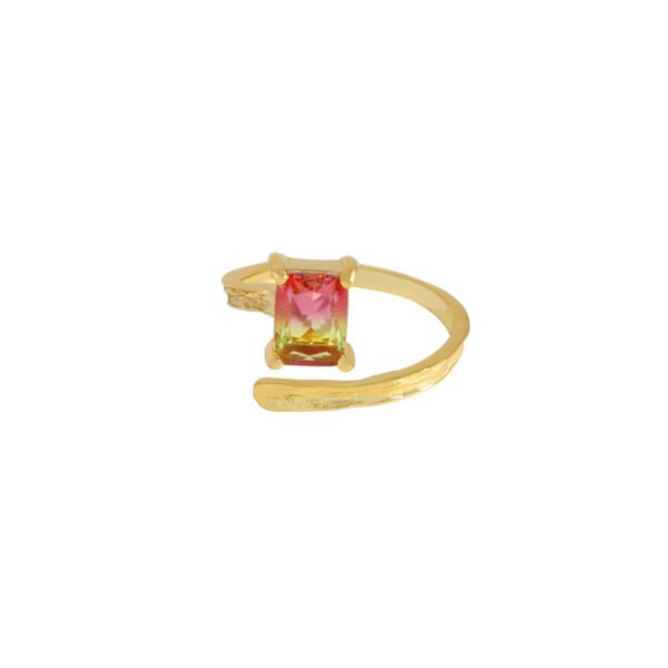Small Design Sense Irregular Surface Micro-inlaid Two-color Stone Accessories 5