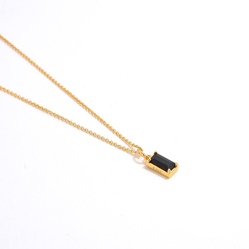 S925 Silver 18K Gold Plating Simple Fashion Exquisite High-grade Black Zircon Necklace Necklaces 7 S925 Silver 18K Gold Plating Simple Fashion Exquisite High-grade Black Zircon Necklace Necklaces 7