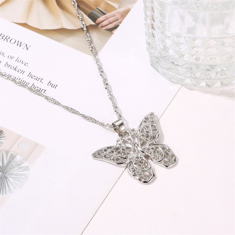 Hollow Double-layer Metal Butterfly European Style Pendant Accessories 2