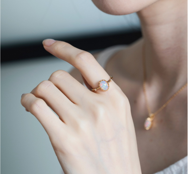 Geometric S925 Silver Plated 9K Gold Luxury Ring For Women Rings 7