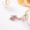 Rose gold sparkling zircon shiny starfish charm Accessories 11