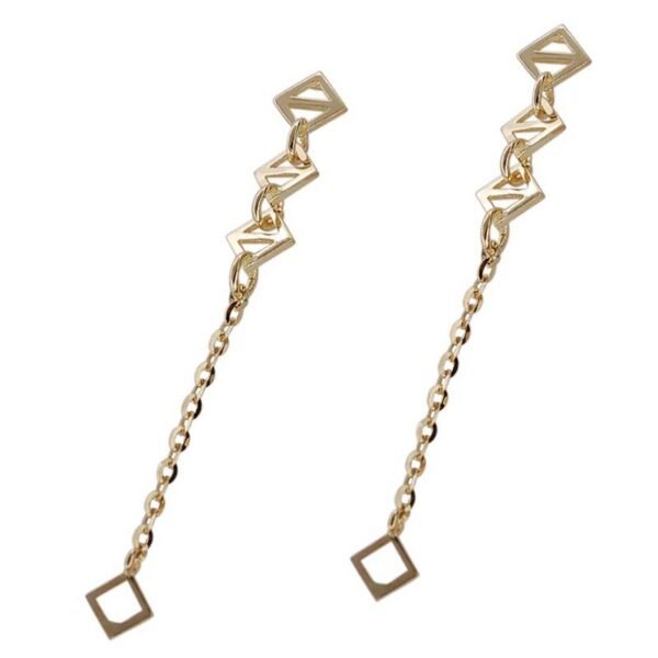 Exquisite commuter earrings with diamond hollow tassel chain Earrings 5