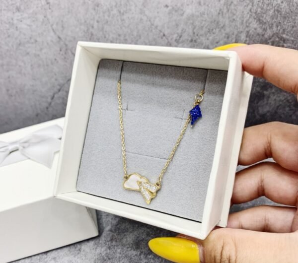 Paper airplane cloud titanium steel necklace Necklaces 3