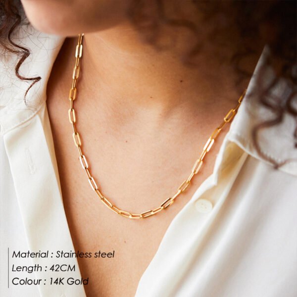 Women’s gold-plated titanium steel chain necklace Necklaces 3