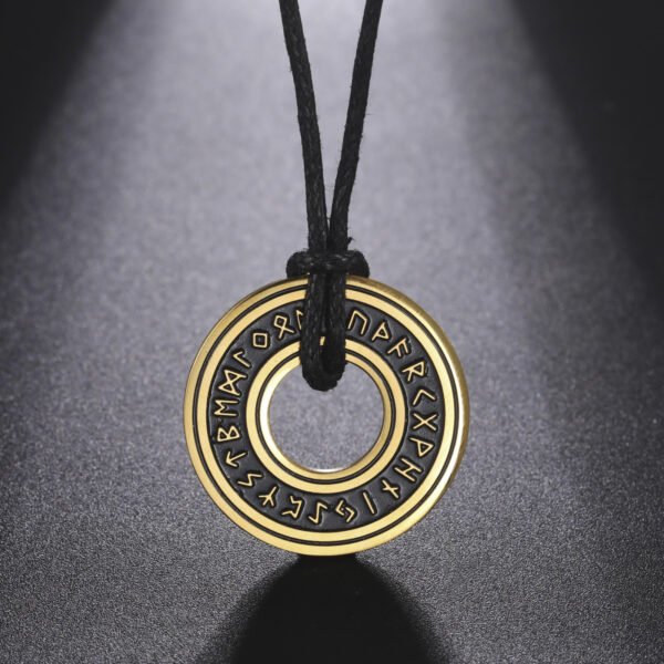 Asgard Crafted Circular Horn Rune Pendant Chain Necklaces 7