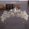 New Fashion Baroque Luxury Crystal AB Bridal Crown Tiara Light Gold Tiara Tiaras for Women Bride Hair Wedding Accessories Accessories 21