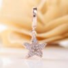 Rose gold sparkling zircon shiny starfish charm Accessories 8