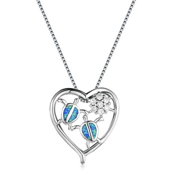 White gold tortoise necklace pendant Necklaces 3