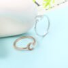 Rose Gold Color Mini Star Cute Moon Open Ring for Women Cubic Zirconia Crystal Bague Jewelry Rings 9