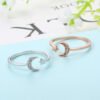 Rose Gold Color Mini Star Cute Moon Open Ring for Women Cubic Zirconia Crystal Bague Jewelry Rings 8