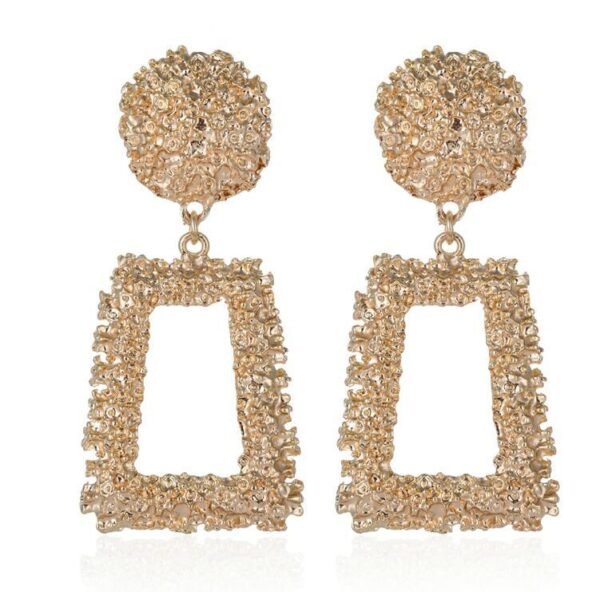 Big Vintage Earrings for Women Gold Silver Black Geometric Statement Earring 2021 Metal Earing Hanging Fashion Jewelry Earrings 3