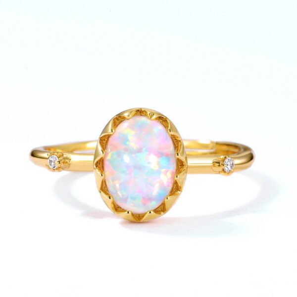 Geometric S925 Silver Plated 9K Gold Luxury Ring For Women Rings 5