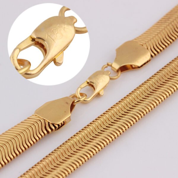 18K Gold Snake Bone Copper Chain Necklaces 4
