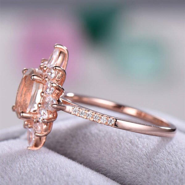 Flower Rings With Unique Snowflake Design Rose Gold Color Cubic Zirconia Jewelry Fashion Party Women Finger Ring Christmas 5