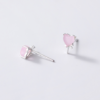 Silver forest series small pink crystal love candy earrings Earrings 8