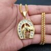 Titanium steel gold-plated diamond gold horse head pendant Accessories 9