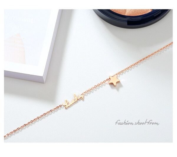 Rose Gold Color Anklet Lucky Star Chain for Woman Jewelry 316 L Titanium Steel Valentine Gift Never Fade Top Quality Accessories 8