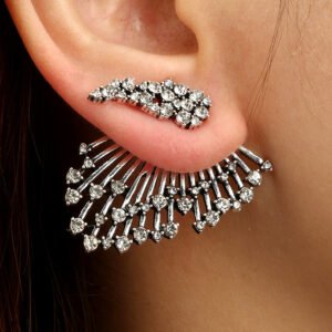 Alloy Diamond Wing Earrings Asymmetrical Multi-layer Stud Earrings Earrings