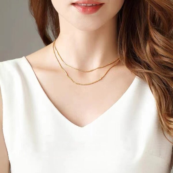 Jewelry 18K Gold Necklace Yellow Gold Rose Gold White Gold Necklaces 3