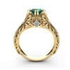 Emerald plated 14k yellow gold ring Rings 12