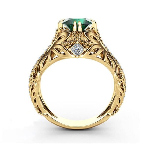 Emerald plated 14k yellow gold ring Rings 7