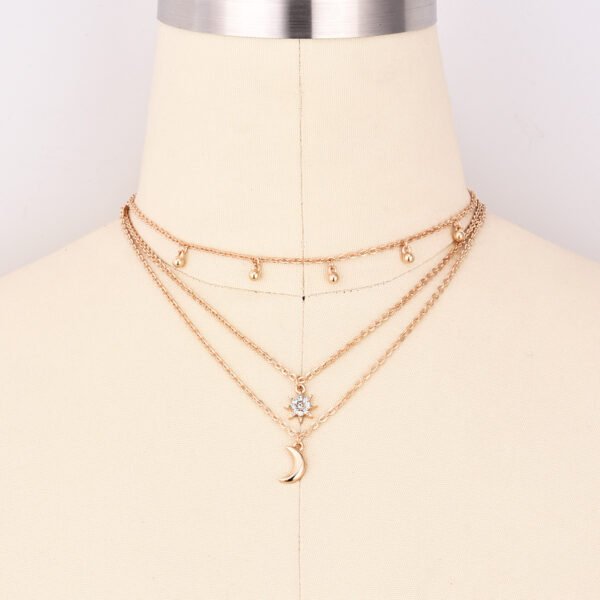 Round beads full of stars and moon multi-layer necklace Necklaces 5