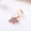 Rose gold sparkling zircon shiny starfish charm Accessories 12