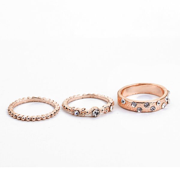 European And American Jewelry Rose Gold Stackable Diamonds Set Of Five Sets Of Rings BohemiaJ Rings 11